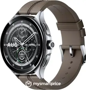 Pametni sat Xiaomi Watch 2 Pro 4G LTE, Srebrno kućište s smeđom kožnom narukvicom