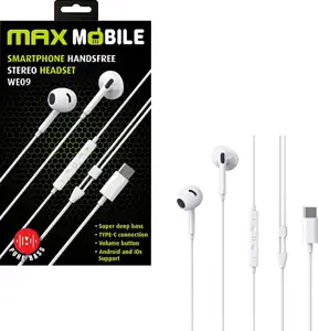 MAXMOBILE SLUŠALICE HANDSFREE WE09TYPE-C bijela