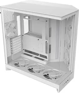 Kućište H9 Flow RGB+ (White, Matt), Tempered Glass x 2, CM-H92FW-P1