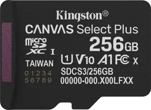 Kingston Technology 256GB micSDXC Canvas Select Plus Gen3 150R A1 Single Pack w/o ADP