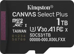 Kingston Technology 1TB micSDXC Canvas Select Plus Gen3 150R A1 Single Pack w/o ADP