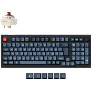 Keychron V5 Max (black/blaugrau, DE-Layout, Gateron Jupiter Brown, Hot-Swap, RGB)