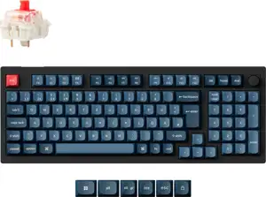 Keychron V5 Max (black/blaugrau, DE-Layout, Gateron Jupiter Red, Hot-Swap, RGB)