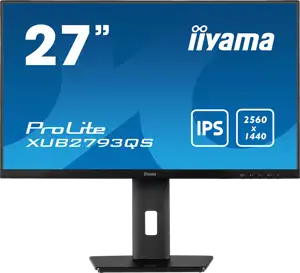 IIYAMA Prolite XUB2793QS-B7 Business Monitor - 68.5 cm (27''), WQHD (2560x1440), IPS LED, 100Hz, 300 cd/m2, matte / black