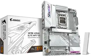 Matična ploča Gigabyte X870E AORUS ELITE WiFi 7 Ice, DDR5, SATA3, USB4, DP, 2.5GbE, Wi-Fi 7, AM5, ATX