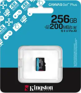 Kingston Technology 256GB microSDXC Canvas Go Plus Gen4 200R A2 U3 Single Pack w/o ADP