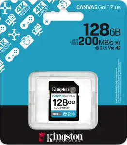 Kingston Technology Canvas Go! Plus 128GB SDXC Canvas Go Plus Gen4 200MB/s C10 UHS-I U3 V30
