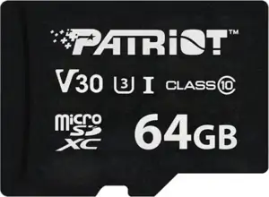 Patriot VX Series 64GB MicroSDXC V30 Class 10 UHS-I U3 4K UHD Memory Card PSF64GVX31MCX
