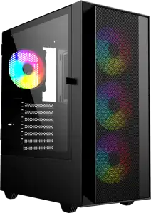 Gembird Fornax 4000 ARGB gaming ATX computer case, Midi Tower, backlight, Black
