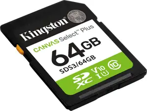 Kingston Technology 64GB SDXC Canvas Select Plus Gen3 100MB/s C10 UHS-I U1 V10