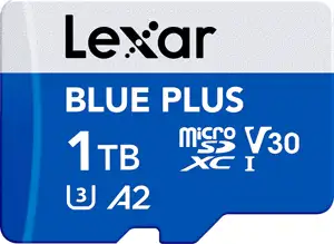 Micro SDXC card Lexar Blue Plus, 1TB, 170MB/s, U3, V30, A2, UHS-I, adapter