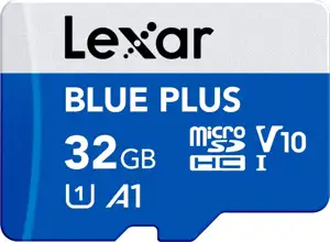 Micro SDHC card Lexar Blue Plus, 32GB, 100MB/s, U1, V10, A1, UHS-I, adapter