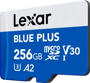 Micro SDXC card Lexar Blue Plus, 256GB, 170MB/s, U3, V30, A2, UHS-I, adapter