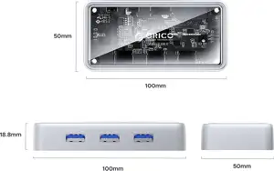 Docking station USB-C, 6-in-1, 3xUSB 3.0, HDMI, RJ-45, PD 100W, ORICO TM10-6P