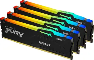DIMM 128 GB DDR5-5200 (4x 32 GB) Quad-Kit (black, KF552C40BBAK4-128, FURY Beast RGB, INTEL XMP)