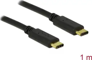 Kabel DELOCK, USB Type-C 2.0 (M) na USB Type-C 2.0 (M), 1m, crni