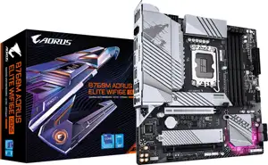 GIGABYTE B760M AORUS ELITE WIFI6E GEN5 Motherboard - Supports 14th Gen. Intel Core CPUs, 12+1+1 phases VRM, up to 5600MHz DDR5, 2xPCIe 4.0 M.2, Wi-Fi 6E, 2.5 GbE LAN, USB 3.2 Gen 2x2