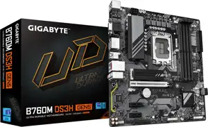 GIGABYTE B760M DS3H GEN5 Motherboard - Supports Intel Core 14th Gen CPUs, 6+2+1 Phases Digital VRM, up to 5600MHz DDR5, 2xPCIe 4.0 M.2, 2.5GbE LAN, USB 3.2 Gen2
