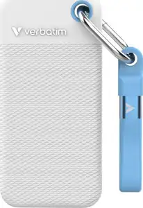 SSD 2TB Verbatim Pocket incl. two sleeves white light blue
