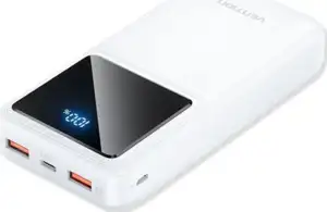 Vention 20000mAh Power Bank (Micro-USB USB-C USB-A USB-A) 22.5W, White, LED Display
