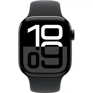 Apple Watch Series 10 GPS 42mm Jet Black Aluminium Case with Sport Band S/M - Black"