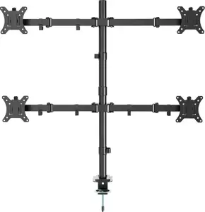 Gembird MA-D4-01 Adjustable desk 4-display mounting arm (rotate, tilt, swivel), 13”-32”, up to 10kg per screen