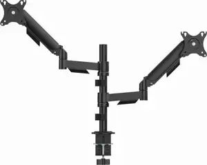 Gembird MA-DA2P-02 Adjustable desk 2-display mounting arm, 17”-32”, black