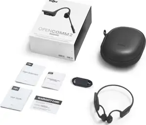 SHOKZ OpenComm2 2025 Upgrade Wireless Bluetooth Bone Conduction Videoconferencing Headset with USB-C Charging Port | 16 Hr Talk Time, 29m Wireless Range, 1 Hr Charge Time | Includes Noise Cancelling B