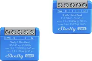 SHELLY 1 Mini Gen4 Smart switch Blue 2 pcs