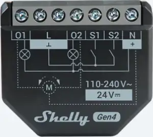Shelly 2PM Gen4 dual WiFi relay with energy measurement