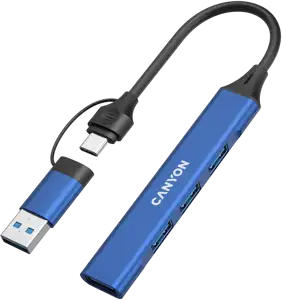 CANYON hub DS-02 4in1 USB-A/C Blue
