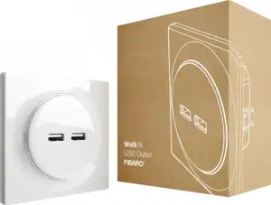 Fibaro Walli N socket-outlet 2x USB White