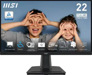 Monitor 22 MSI PRO MP225 Flat FHD VA 100Hz 1 ms HDMI/VGA