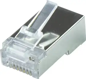 Modularni utikač RJ45 Cat.6A STP, s kab. uvodnicom, za meki i tvrdi kabel AWG24-27, pak. 50 kom.