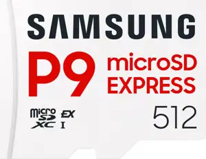 Samsung P9 Express 512 GB microSDXC (white, PCIe Gen3.0x1, NVMe 1.3, SD 7.1, UHS-I)