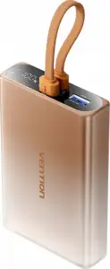 Vention 10000mAh power bank with LED display, USB-C + Lightning + USB-A, 22.5W (copper)