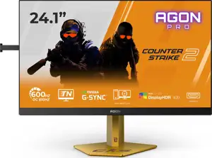 AOC Agon Pro CS24A - 24 Zoll Full HD Gaming, 610Hz 0,5ms gtg, G-Sync,HDR400 (1920x1080, 2x HDMI 2.1, DP 1.4, USB Hub) schwarz-rot-orange