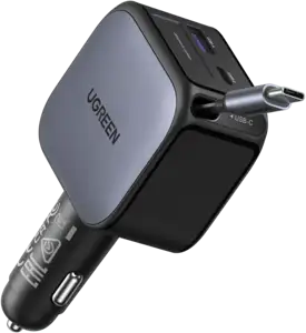 Ugreen 60W car charger with built-in USB-C cable