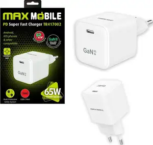MAXMOBILE KUĆNI PUNJAČ PD SUPER FAST CHARGE,Type C GAN II TR417002,65W