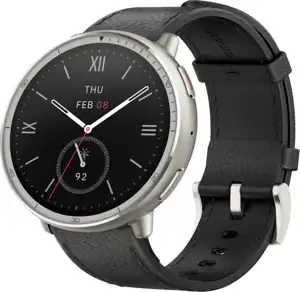 Pametni sat Amazfit Active 2 Round NFC, Black Leather / Red Silicon, W2433EU1N