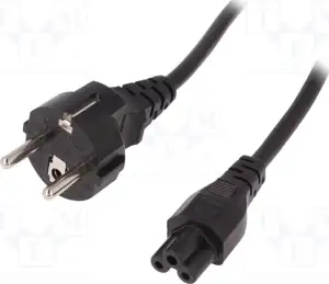Kabel za napajanje, IEC320 C5 Ž ravni -> Schuko M ravni 1,8 m, crni