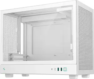 Case DeepCool CH160 PLUS WH, ITX, Micro-ATX, Tempered Glass, White