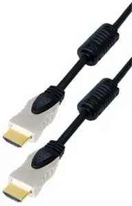 Transmedia HDMI cable metal plugs gold contacts, 1m, black