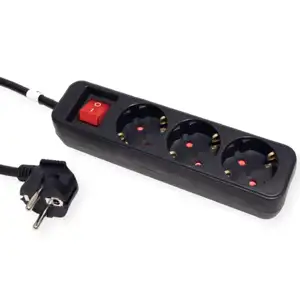 Roline naponska letva sa prekidačem 3 utičnice, 3.0m kabel, crna