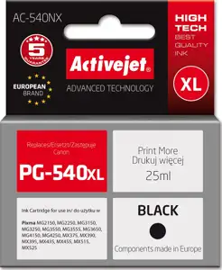 Activejet AC-540NX ink for Canon printer (replacement for Canon PG-540XL) Supreme, 25 ml, black