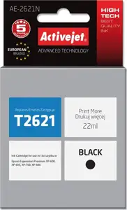Activejet AE-2621N Ink cartridge (replacement for Epson 26 T2621; Supreme; 22 ml; black)