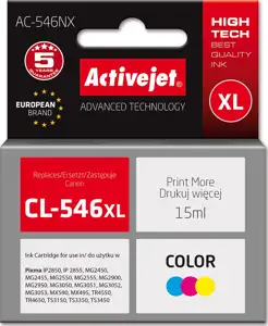 Activejet AC-546NX Printer Ink for Canon, Replacement Canon CL-546XL; Supreme; 15 ml; colour, cyan, magenta, yellow