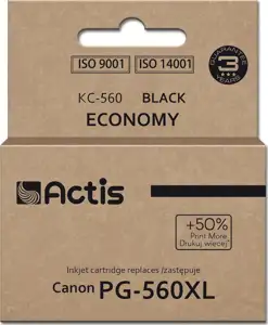 Actis KC-560 Ink (replacement for Canon PG-560XL; Supreme; 22 ml; black). Prints 50% more than OEM.