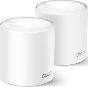 TP-Link AX5400 Deco X60 (2-pack), Dual-Band Mesh Wi-Fi 6, 574Mbps/2402Mbps (2.4GHz/5GHz), 802.11ax/ac/n/a/b/g, 2×G-LAN, Deco App