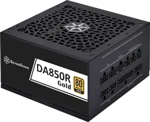 SilverStone PSU SST-DA850R-GMA, 850W 80Plus Gold ATX3.0/3.1 & PCIe 5, Fully Modular, Gen5 12V-2x6 PCIe connector, Silent running 120mm fan, Black